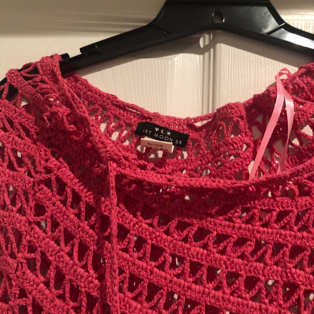 Pink Crochet Shawl.